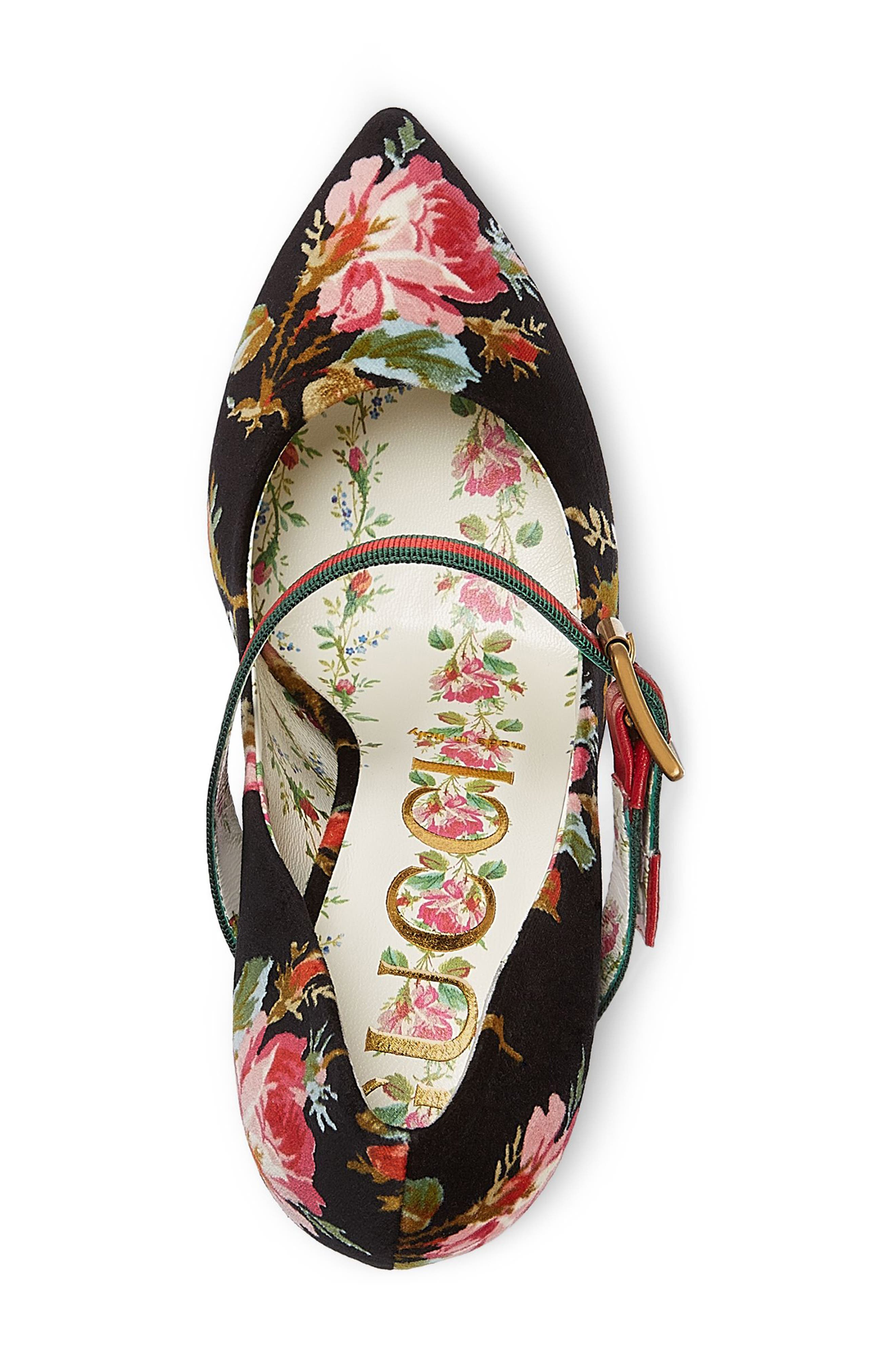 Gucci Sylvie Pointy Toe Mary Jane Pump, Alternate, color, 