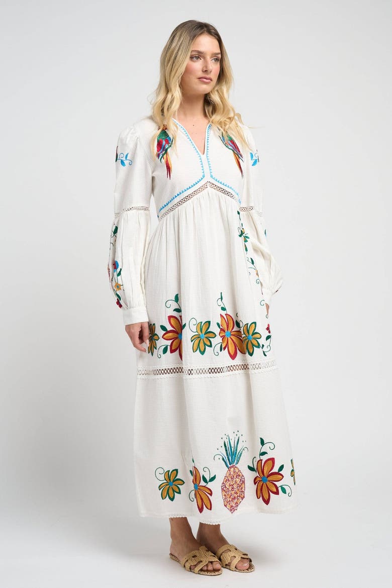 Sofia Parrot Dress, Alternate, color, White