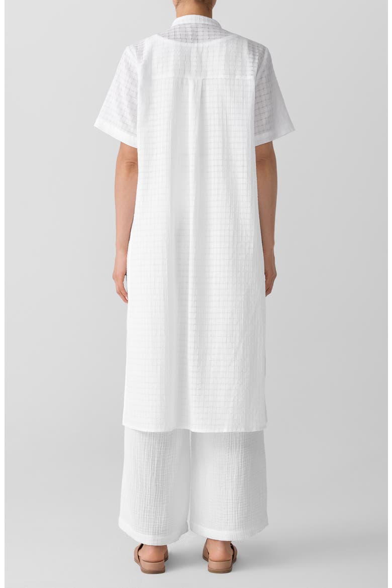 Longline Organic Cotton Blend Button-Up Shirt, Alternate, color, WHITE