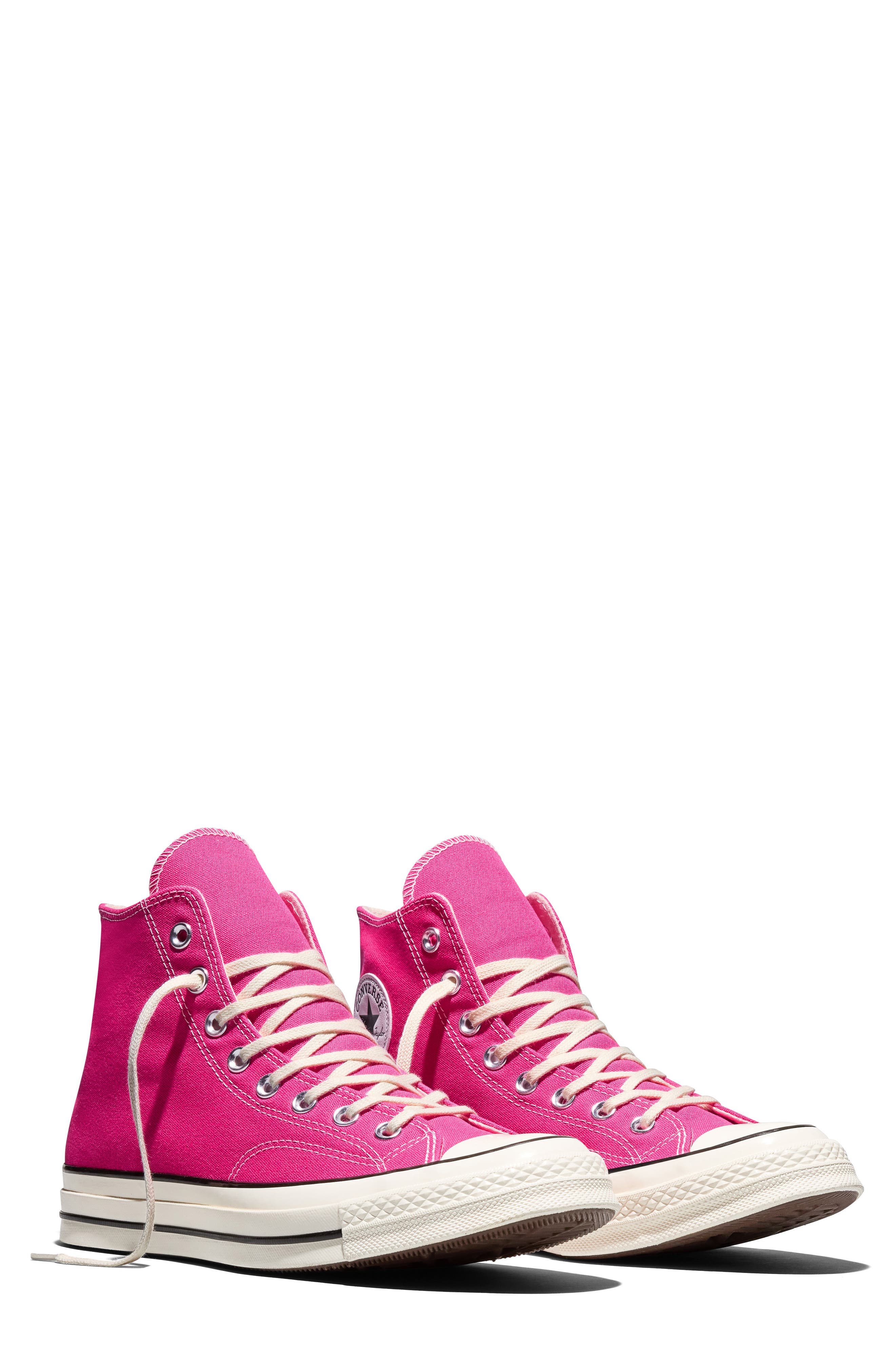 Chuck 70 High Top Sneaker, Alternate, color, ROUGH RASPBERRY/ EGRET/ BLACK