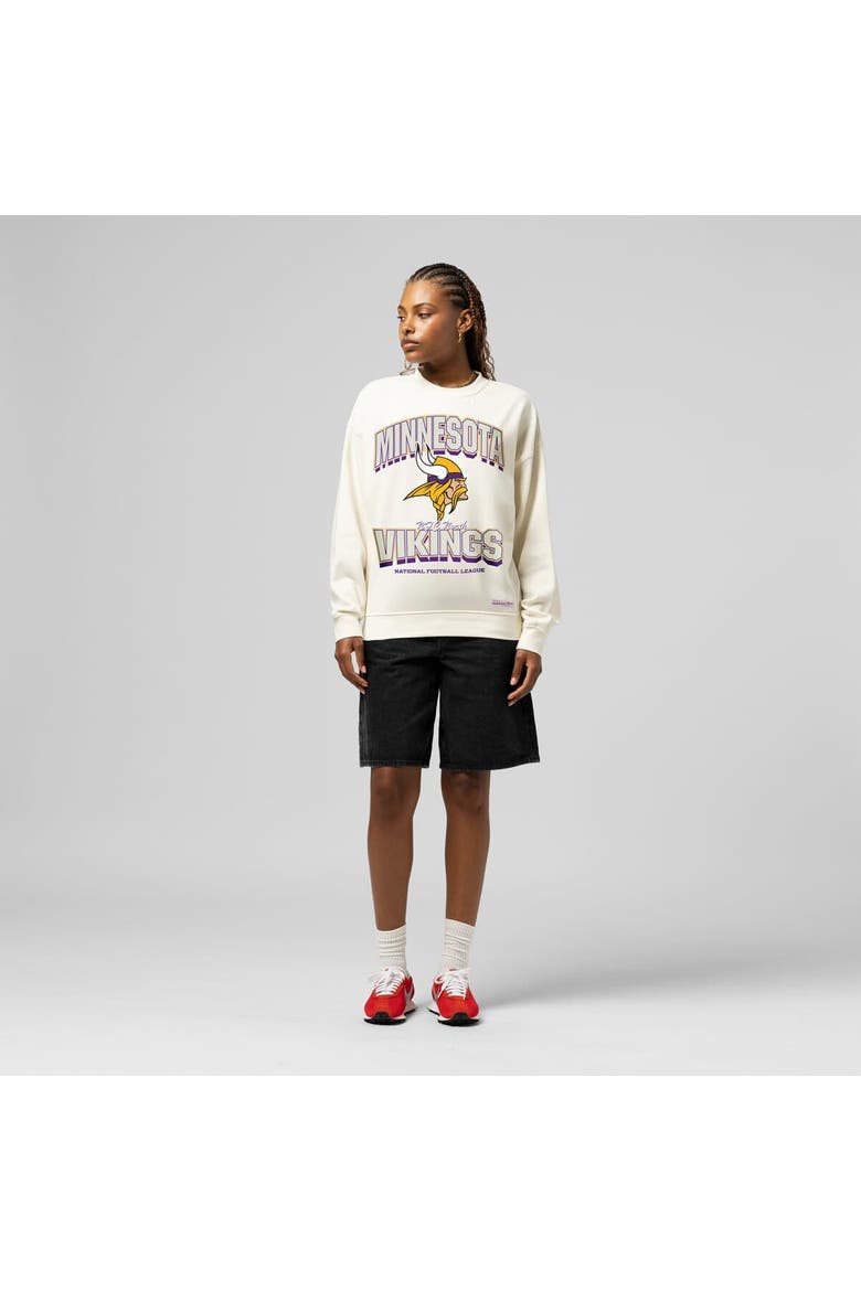 Women's  Mitchell & Ness  Cream Minnesota Vikings Tonal Arch Sweatshirt, Main, color, Cream
