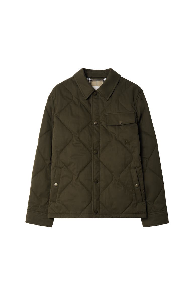 Burberry Gabardine Padded Overshirt, Alternate, color, Juniper Green