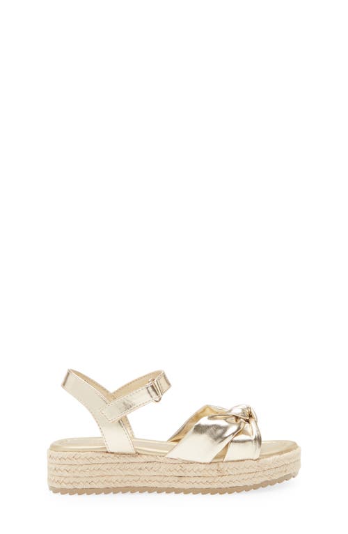 Nordstrom Kids' Bren Espadrille Wedge Sandal In Gold Metallic