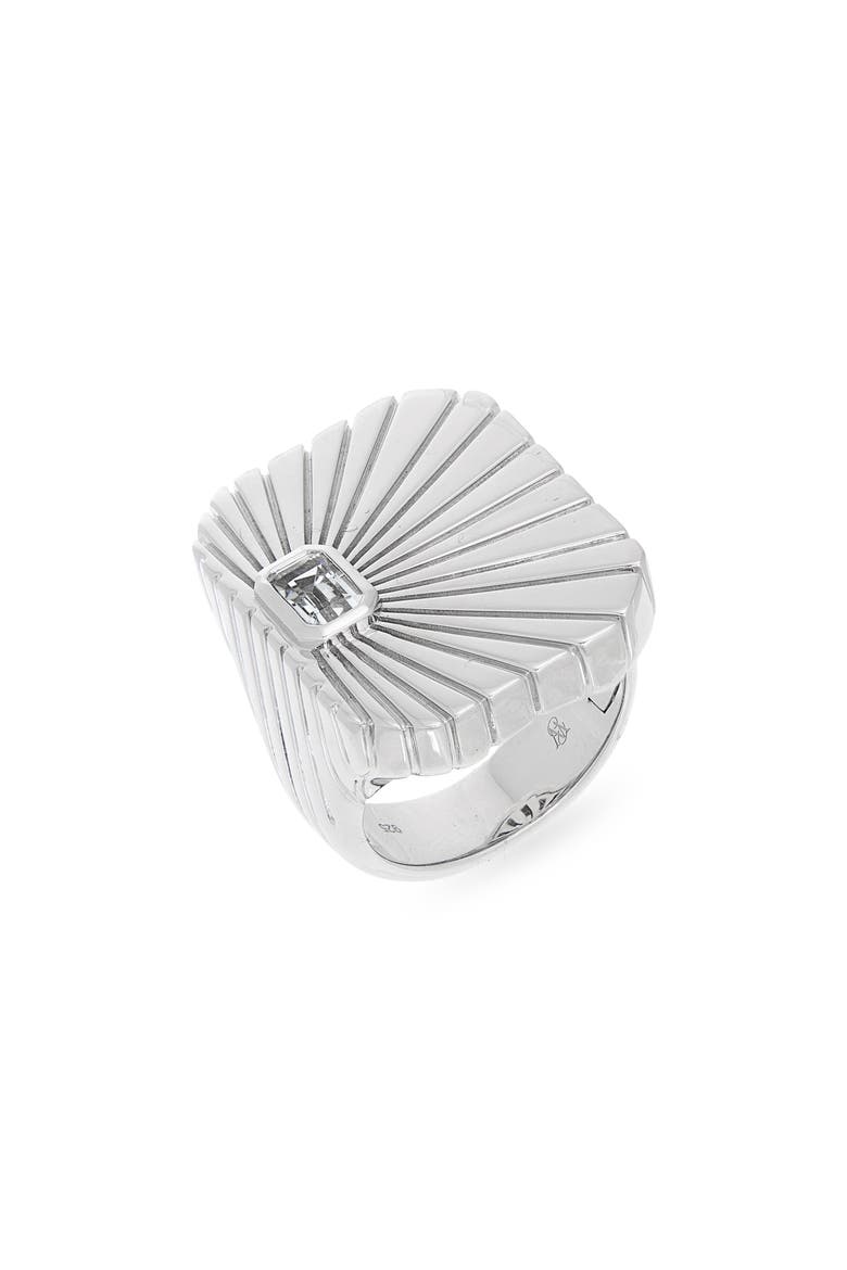 Ray of Light Sterling Silver & White Topaz Jumbo Ring, Main, color, WHITE TOPAZ