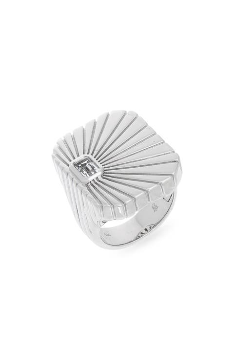 Ray of Light Sterling Silver & White Topaz Jumbo Ring