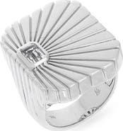 Wyld Box Ray of Light Sterling Silver & White Topaz Jumbo Ring