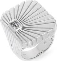 Wyld Box Ray of Light Sterling Silver & White Topaz Jumbo Ring