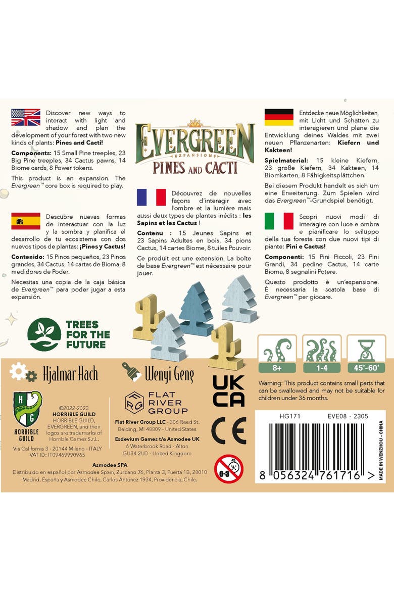 Evergreen Pines & Cacti Expansion for Tree Growing Abstract Strategy Board Game, Alternate, color, Multicolored