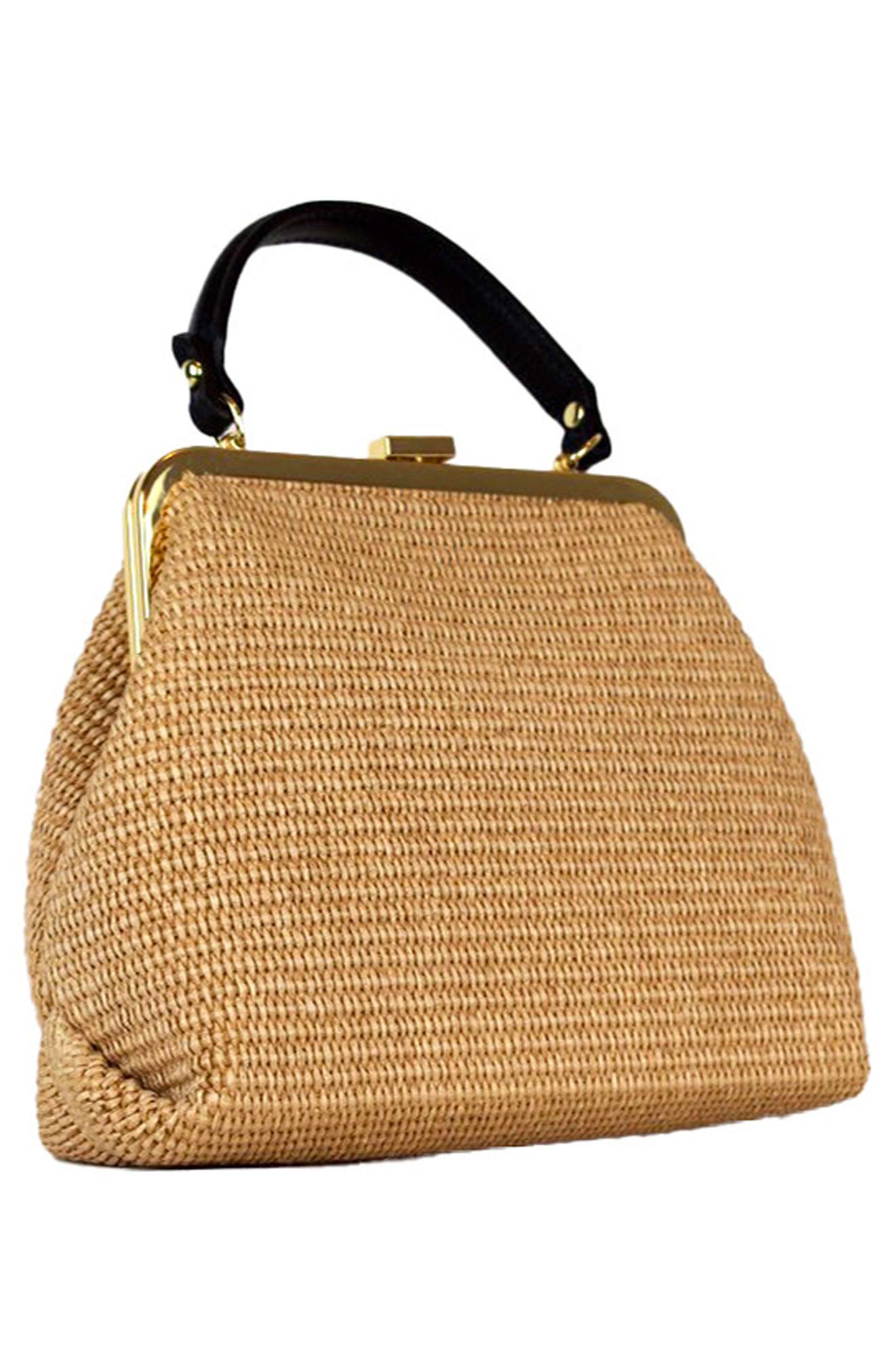 Persaman New York Isla 18 Raffia Satchel Bag, Alternate, color, 