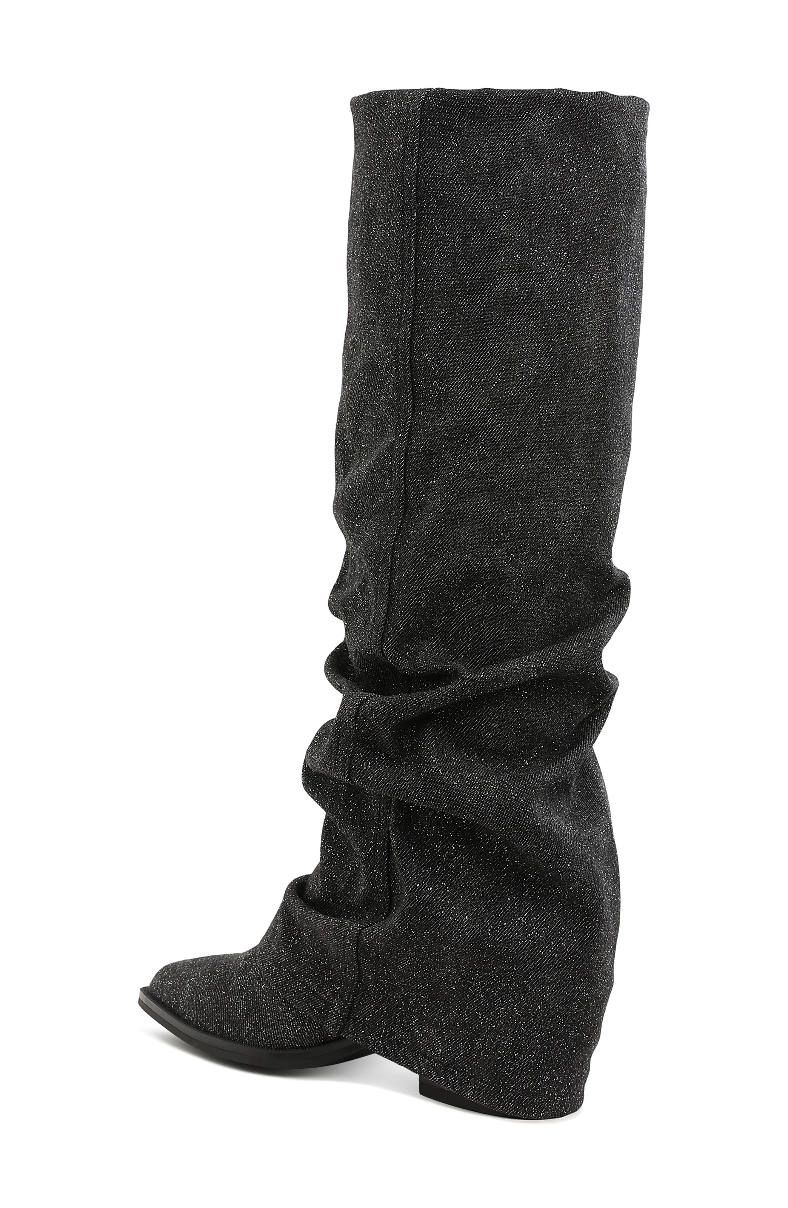 LONDON RAG Capella Ruched Boot, Alternate, color, Black