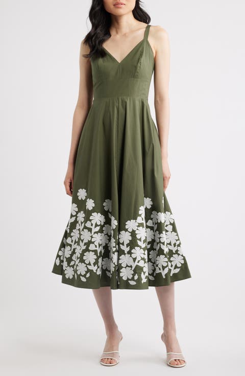 The Victoria Floral Appliqué Cotton Dress