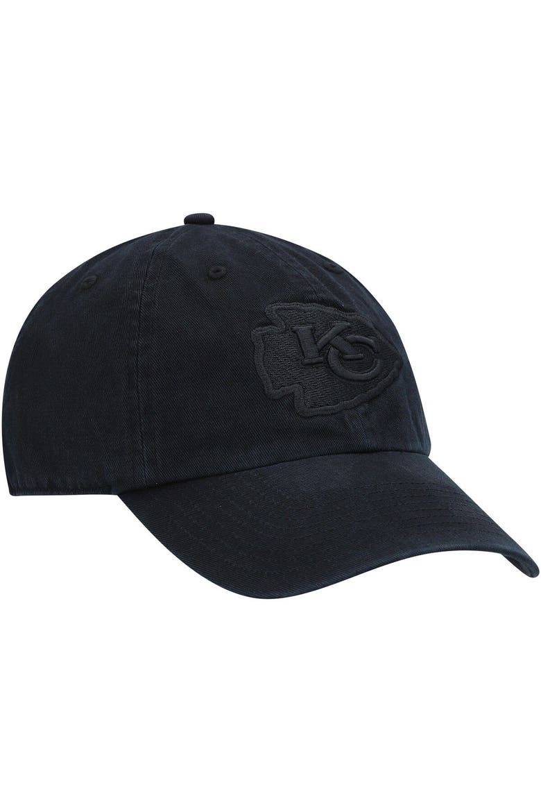 Men's '47 Black Kansas City Chiefs Team Tonal Clean Up Adjustable Hat, Alternate, color, Black
