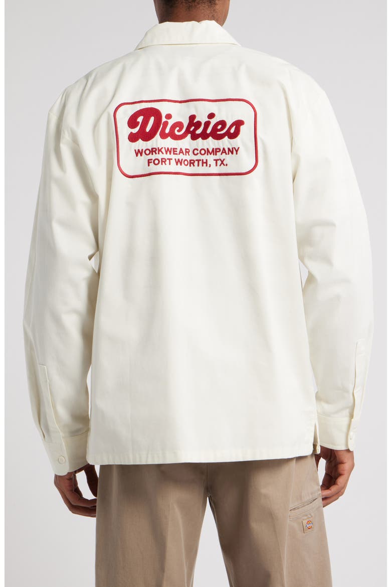 Lewiston Logo Embroidered Cotton Button-Up Utility Shirt, Alternate, color, EGRET