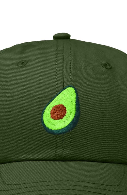 Dalix Avocado Embroidered Food Hat In Olive