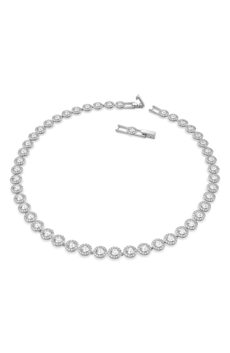 Swarovski Una All Around Crystal Necklace, Bracelet & Stud Earrings Set, Alternate, color, White/ Silver