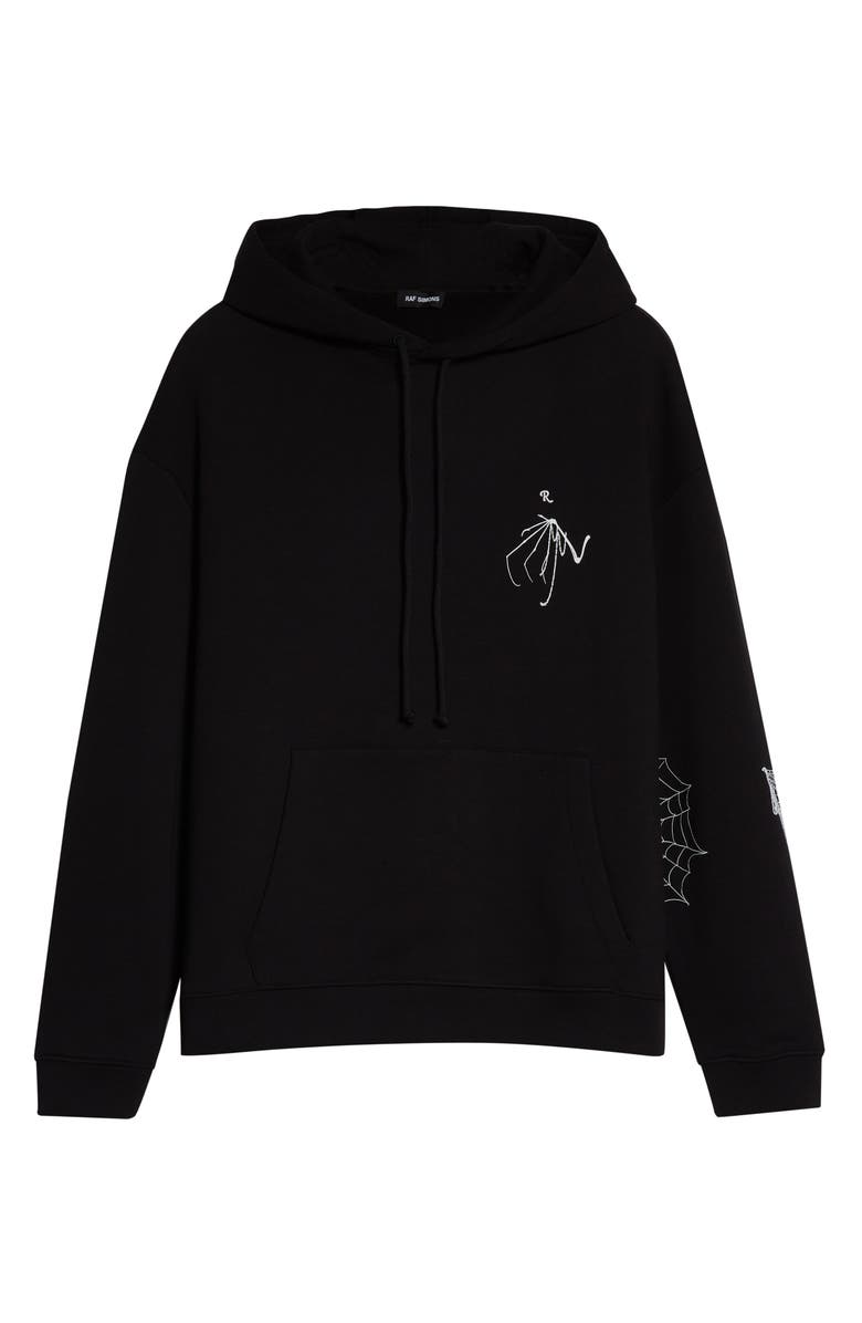 Raf Simons Gothic Print Cotton Hoodie, Alternate, color,