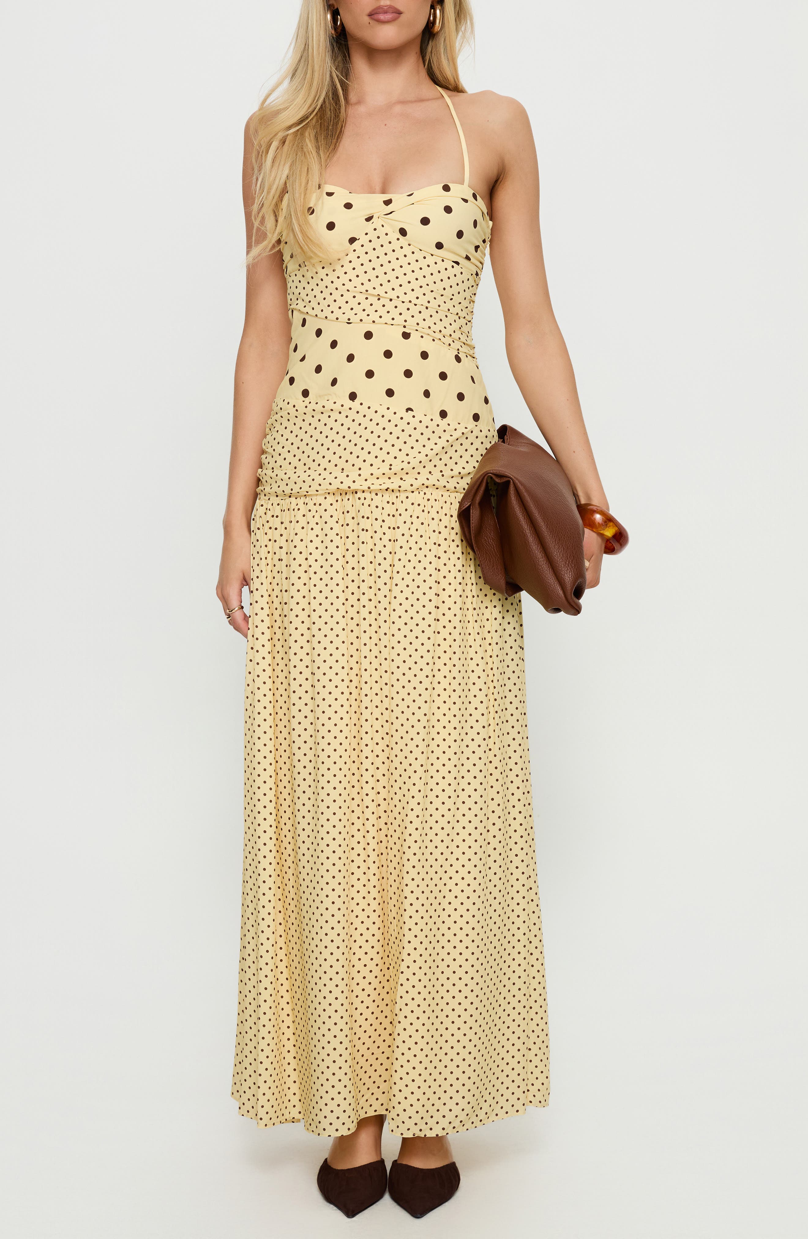 selected LEMON/ BROWN POLKADOT