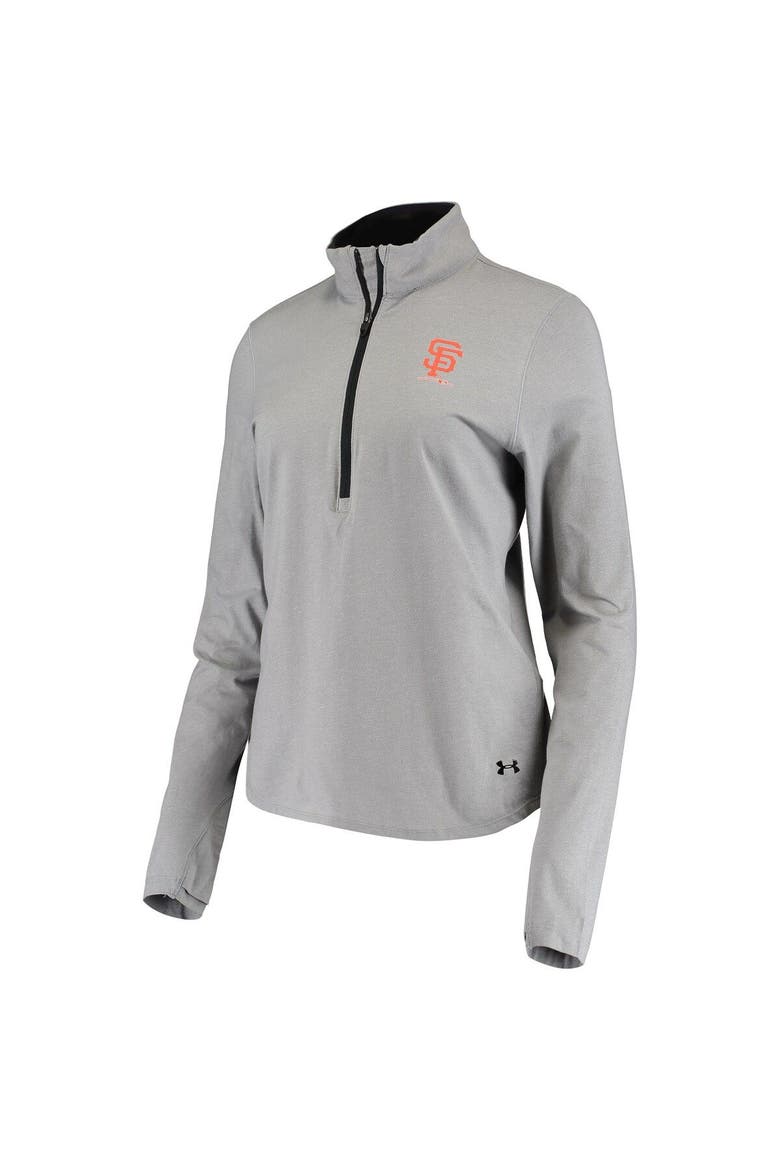 Women's Under Armour Gray San Francisco Giants Tri-Blend Half-Zip Jacket, Alternate, color, GRAY