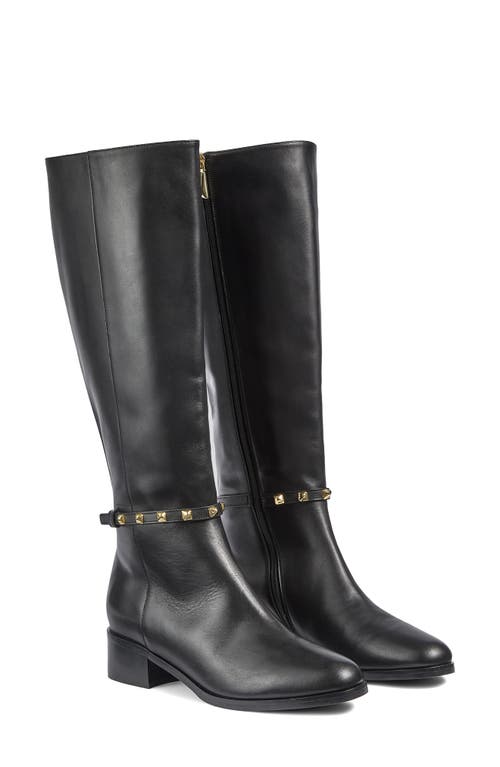 Lk Bennett Stevie Stud Detail Knee High Boot In Black