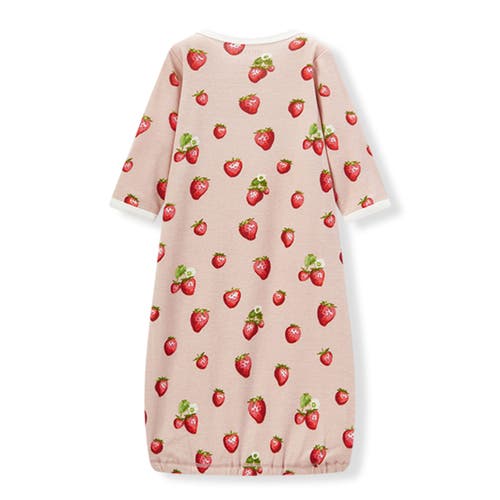 Milkbarn Organic Cotton Newborn Gown And Hat Set In Red