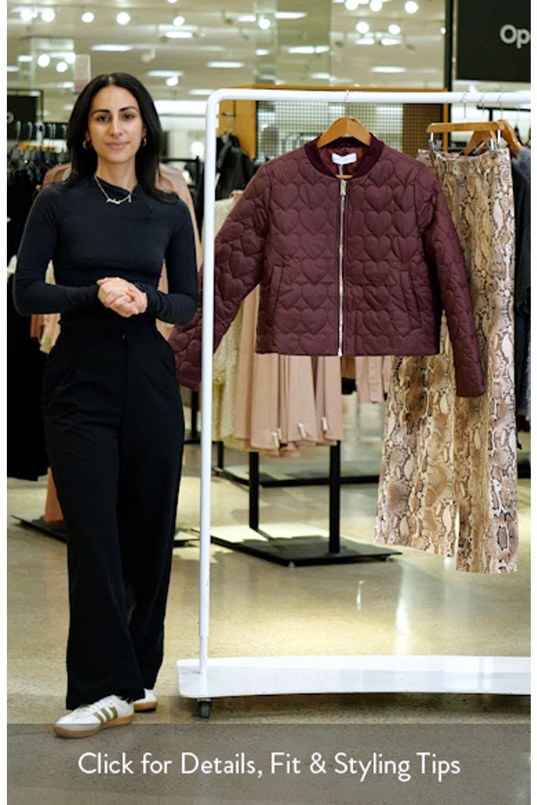 Genevieve Heart Quilted Bomber Jacket video