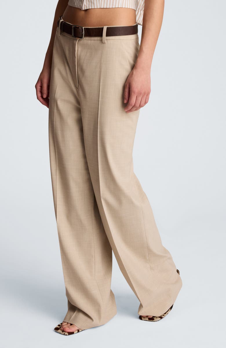 Kenneth Cole High Waist Wide Leg Pants, Alternate, color, Tlesstaup/ Wht