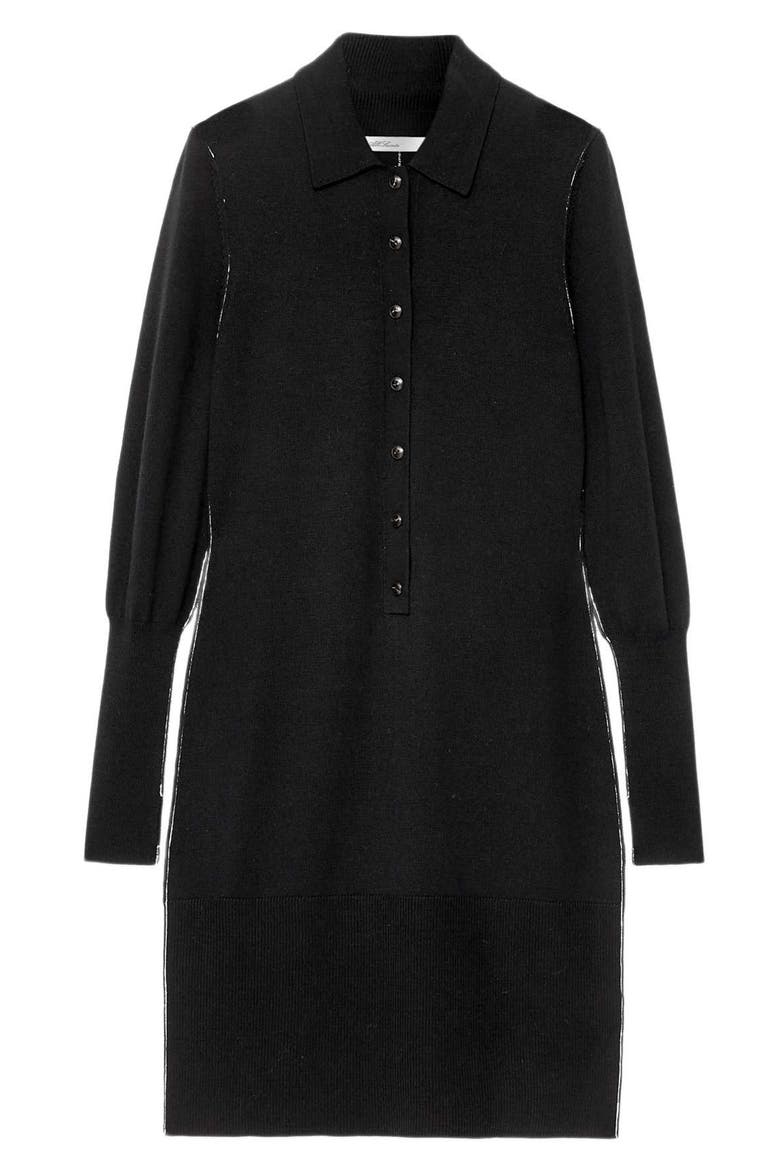 Coyte Merino Wool Polo Dress, Alternate, color, BLACK