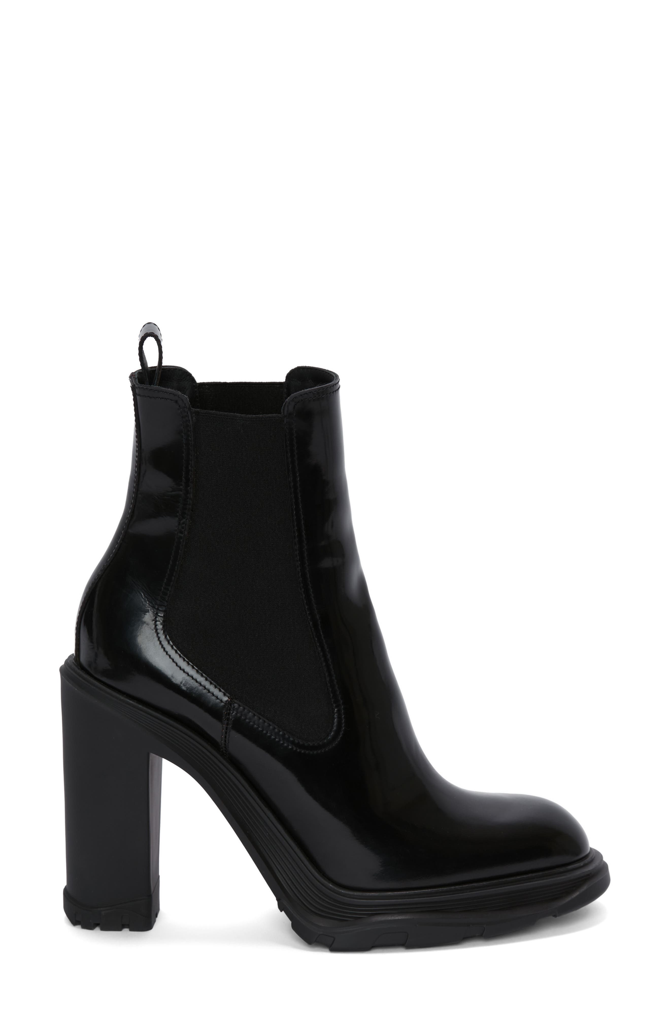 Alexander McQueen Tread Slick Chelsea Boot, Main, color, BLACK/ BLACK
