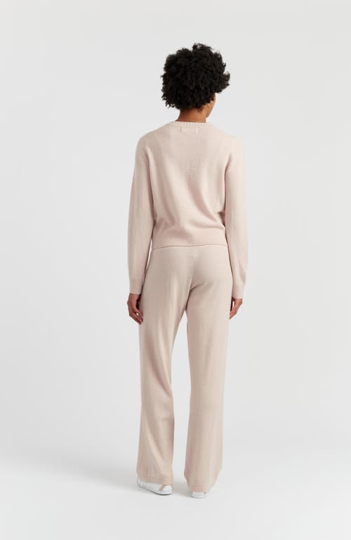 Chinti & Parker Wool Cashmere Blend Crew Neck Cropped Cardigan In Neutral