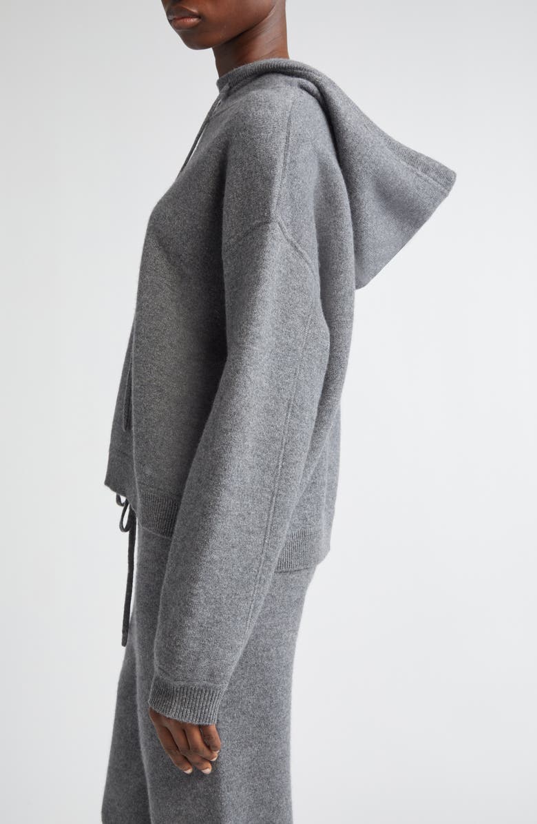 LOULOU DE SAISON Sarla Loose Fit Cashmere Hoodie, Alternate, color, Anthracite Melange