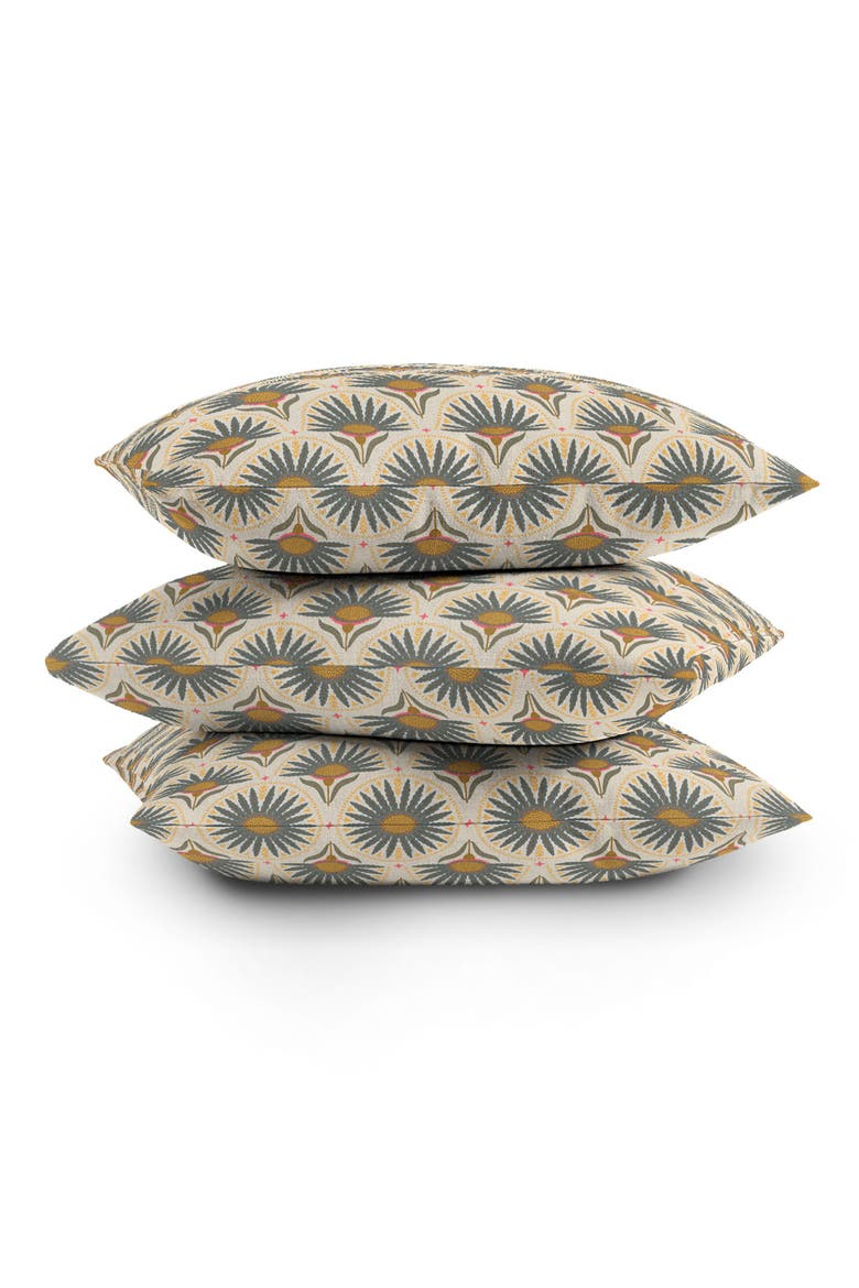 Fan Florals Throw Pillow, Alternate, color, YELLOW