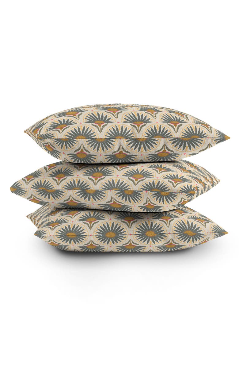 Deny Designs Fan Florals Throw Pillow, Alternate, color, Yellow