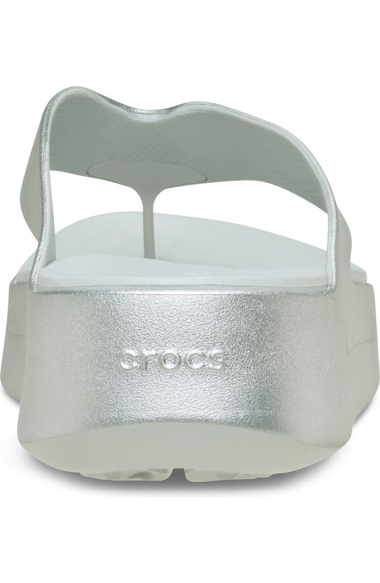 CROCS Getaway Metallic Platform Flip Flop, Alternate, color, Silver