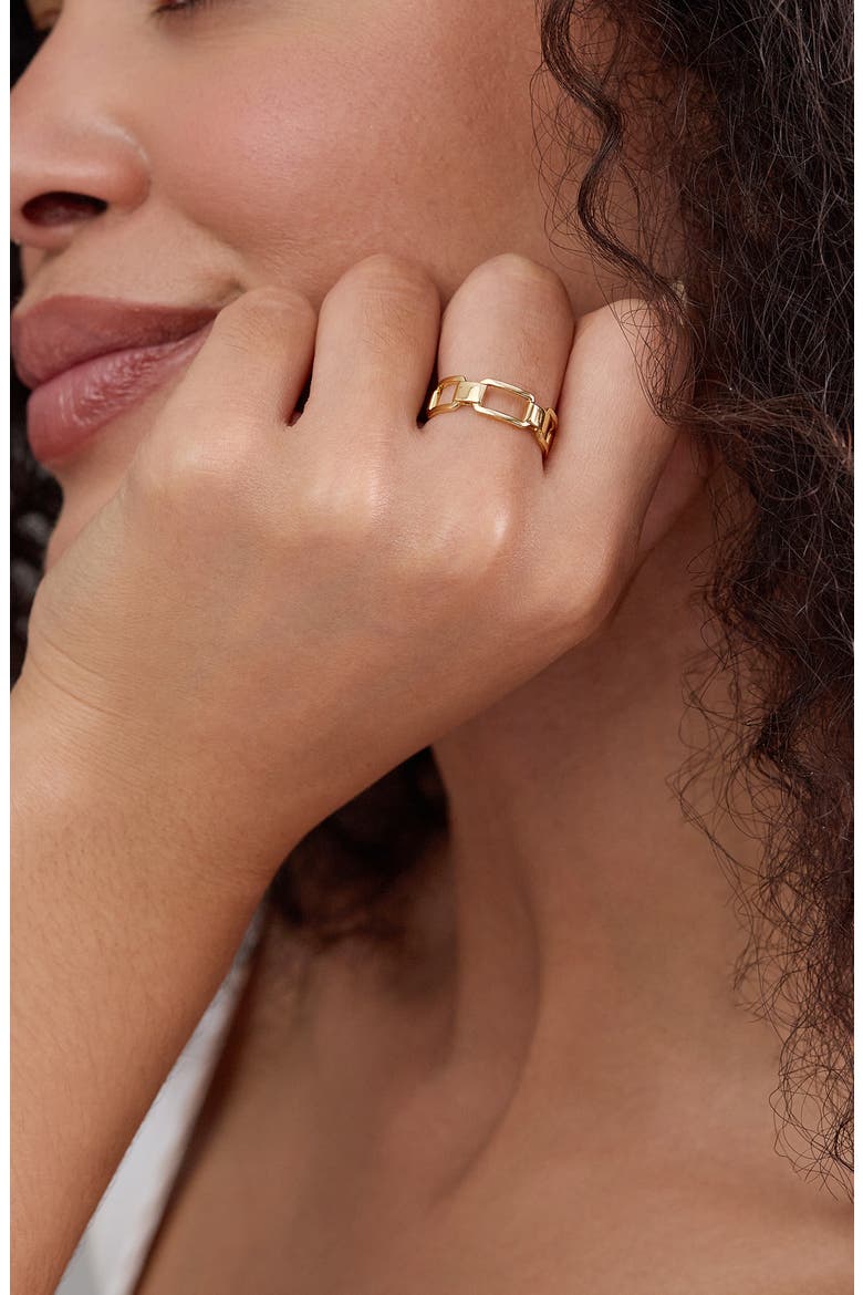 14K Gold Link Statement Ring, Alternate, color, 14K YELLOW GOLD
