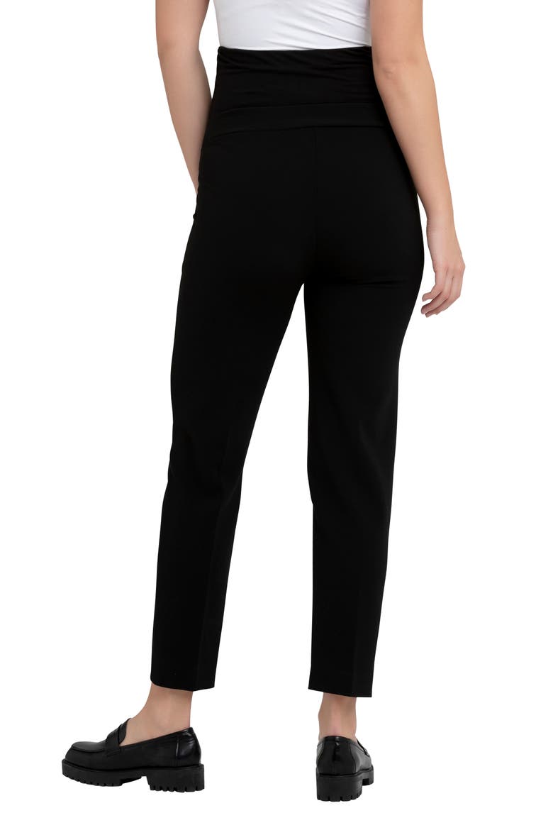 Alexa Classic Cropped Maternity Work Pant, Alternate, color, BLACK