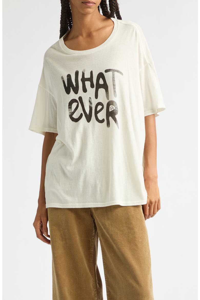 Whatever Relaxed Graphic T-Shirt, Main, color, OFF WHITE