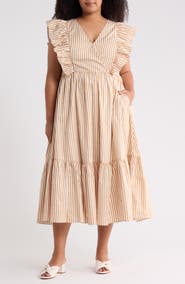 SUGARLIPS Luna Striped Fairness Midi Dress