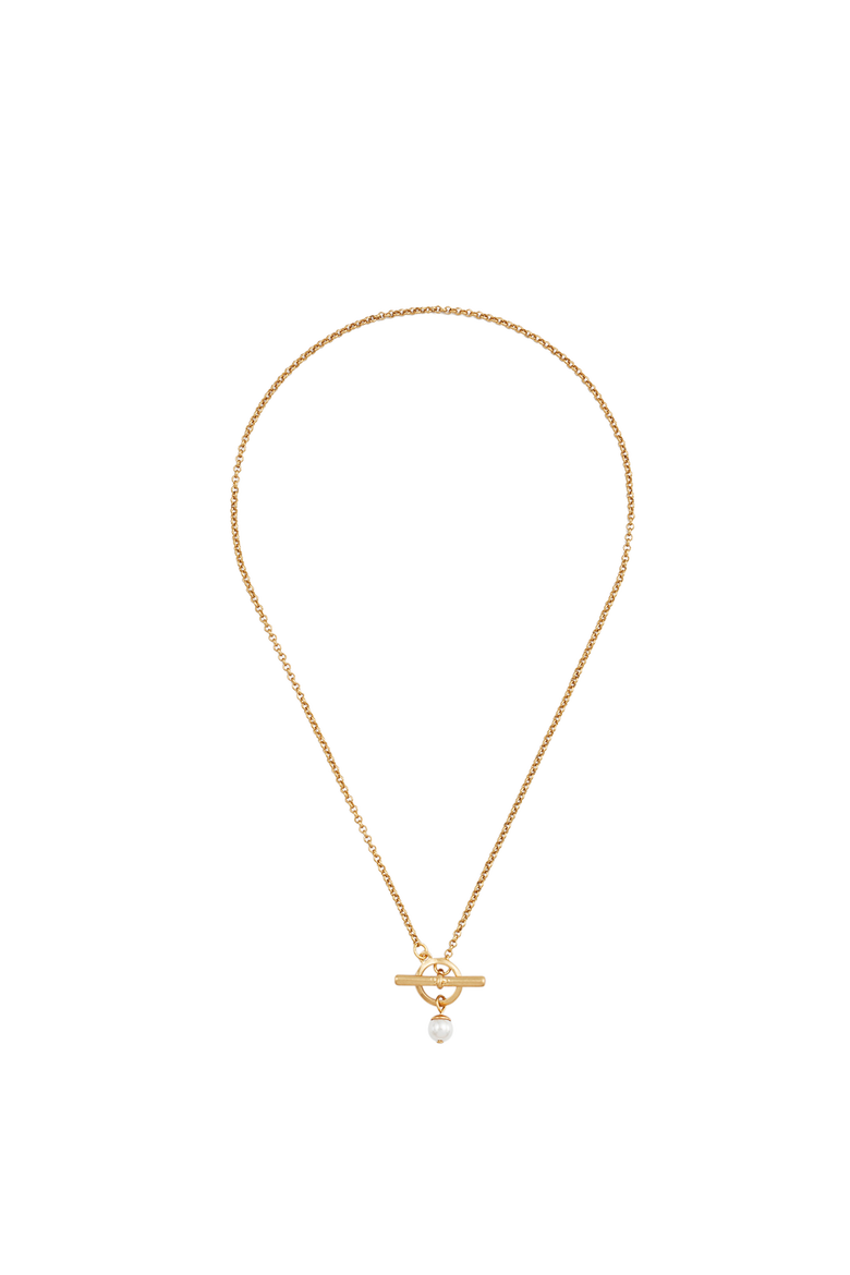 Pearl Toggle Charm Necklace, Alternate, color, Gold
