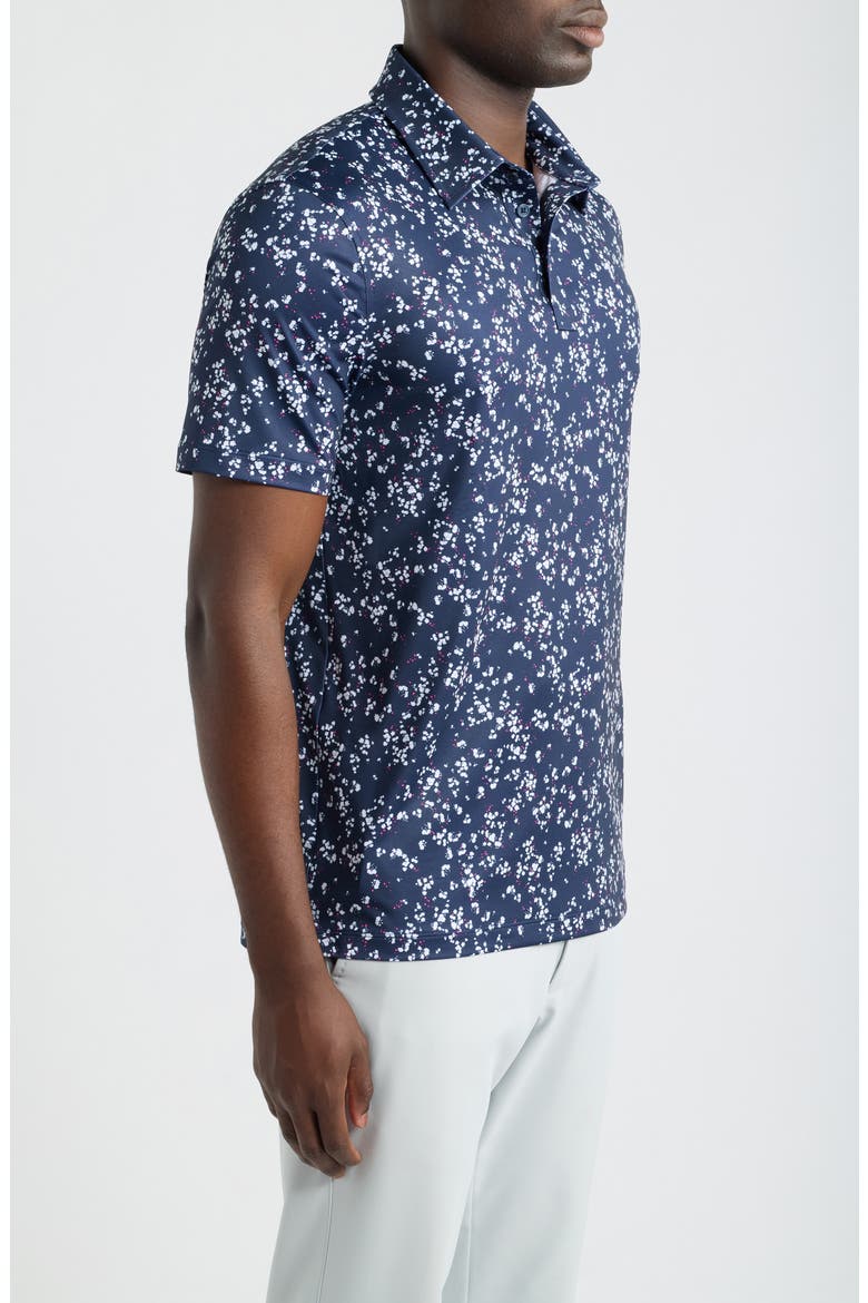 Wildflower Tech Jersey Polo Shirt, Alternate, color, TWILIGHT/ SNOW