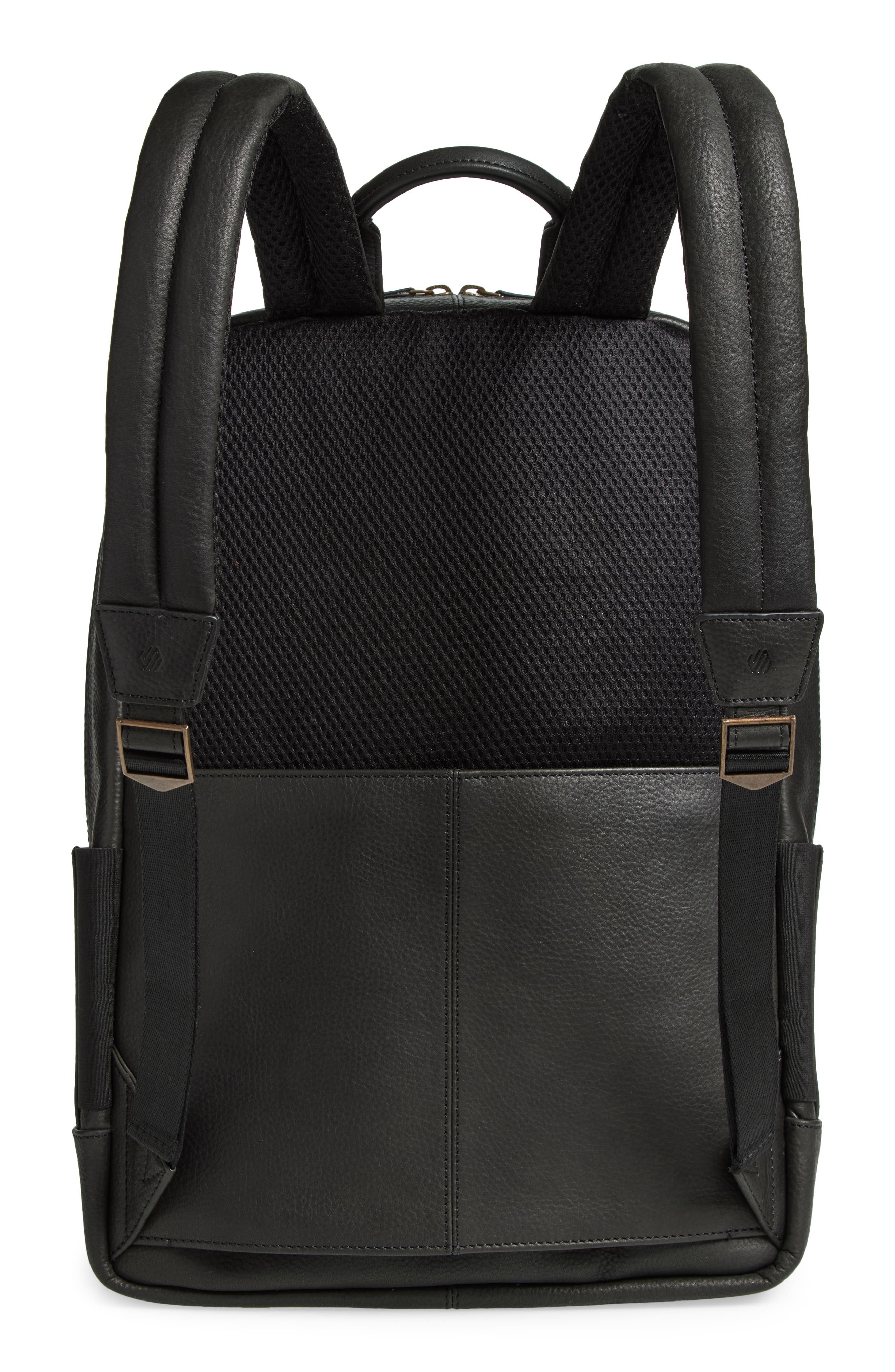 Johnston & Murphy Pebble Leather Backpack, Alternate, color, 