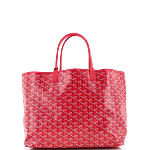 Pre-owned Goyard Goyard Saint Louis Reversible Tote Coated Canvas And Printed Canvas Pm In Pink