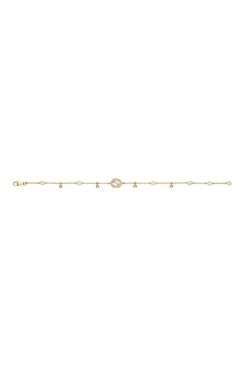 Interlocking-G Diamond Bracelet, Alternate, color, GOLD