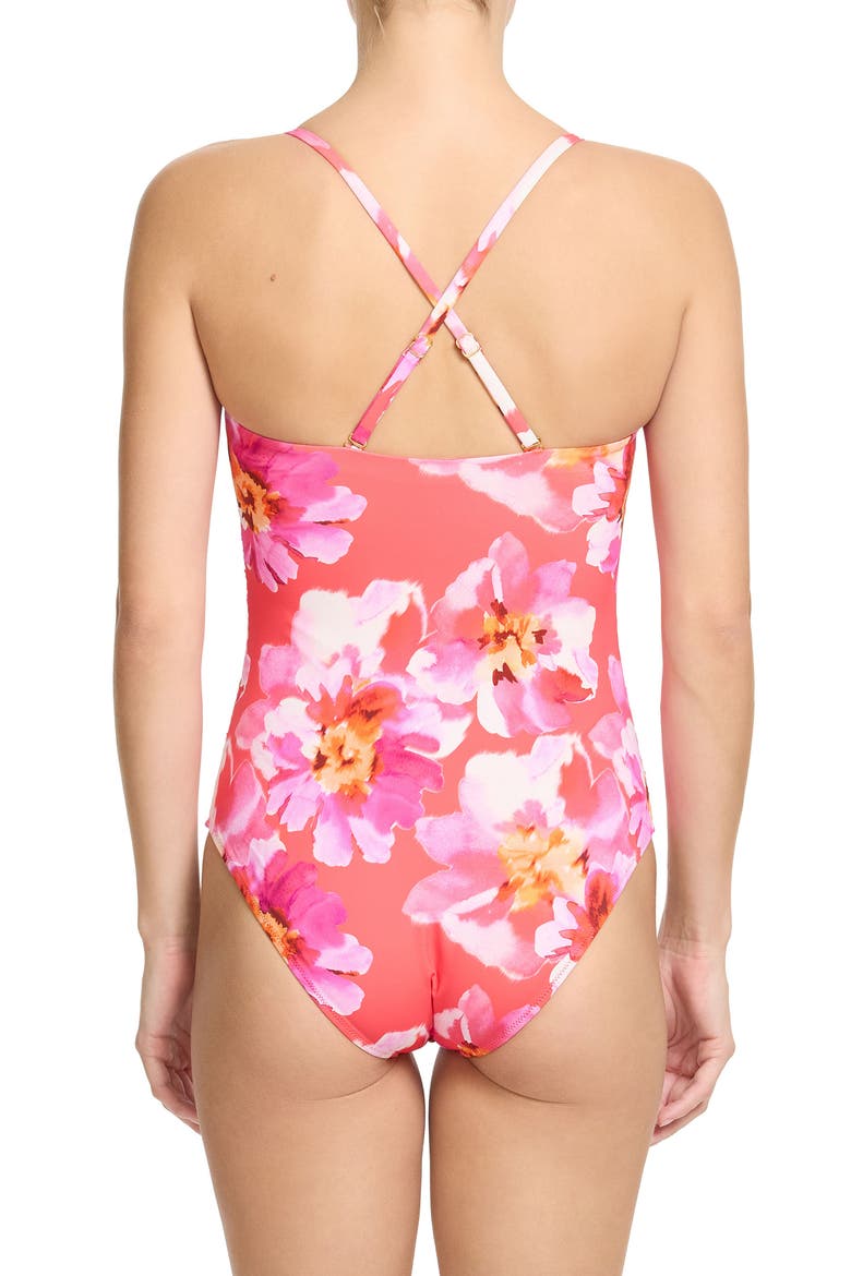 Strapless Bandeau One-Piece Swimsuit, Alternate, color, OUT OF OFFICE PINK