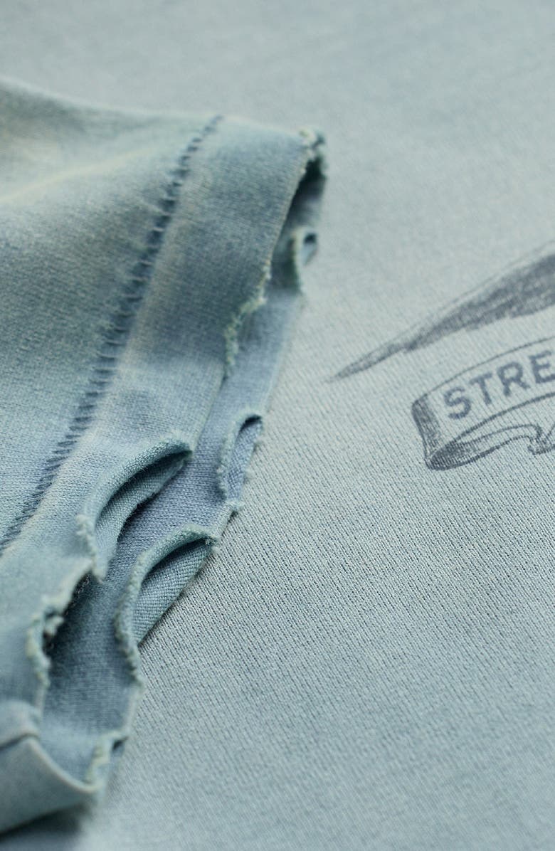 Double RL Distressed Jersey Graphic T-Shirt, Alternate, color, Washed Indigo