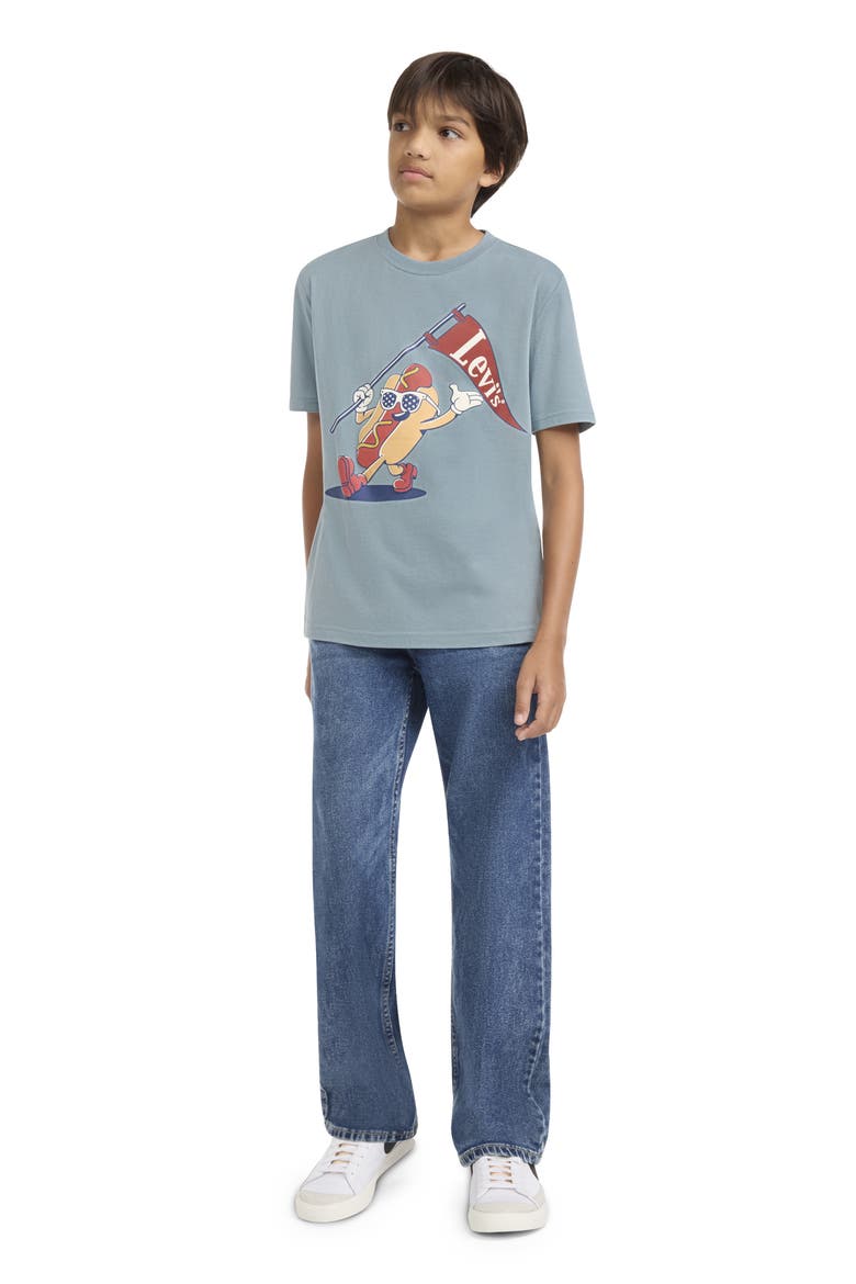 Kids' Hot Dog Logo Graphic T-Shirt, Alternate, color, LEAD