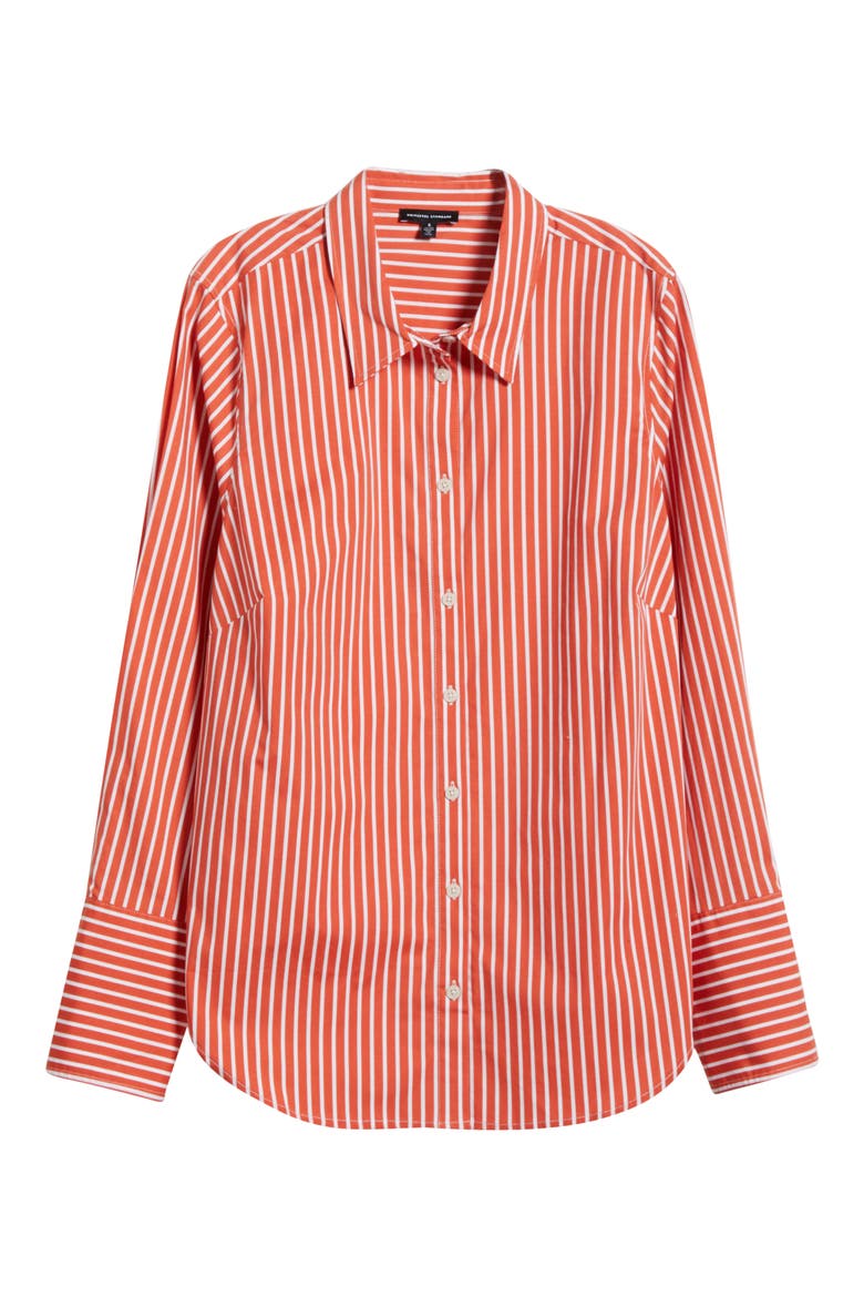 Henning x US Madison Poplin Button-Up Shirt, Alternate, color, RED/ WHITE STRIPE