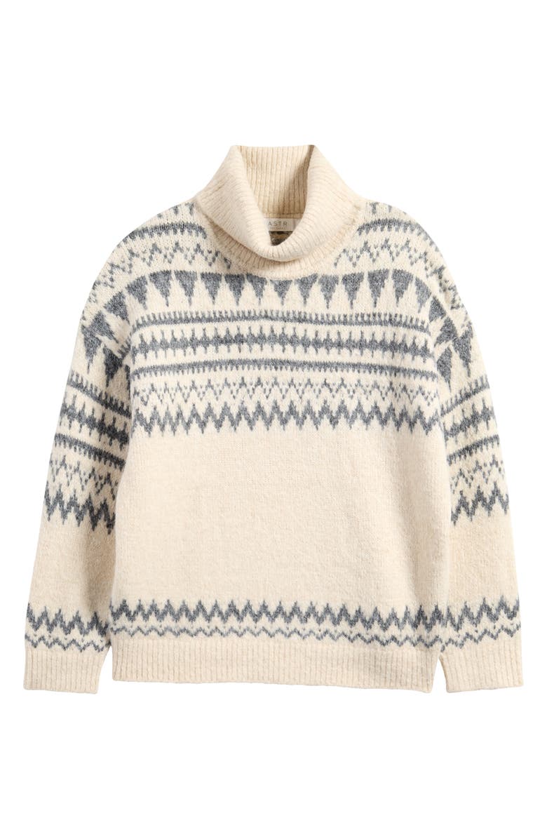 ASTR the Label Fair Isle Turtleneck Relaxed Fit Sweater, Alternate, color,