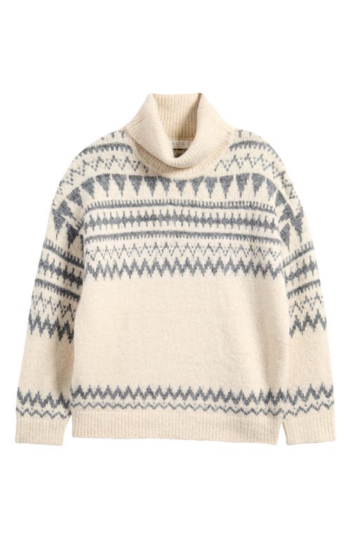 Astr The Label Fair Isle Turtleneck Relaxed Fit Sweater