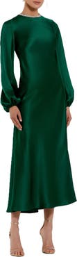 Mac Duggal Women's Crystal Embellished High Neck Satin Maxi Dress