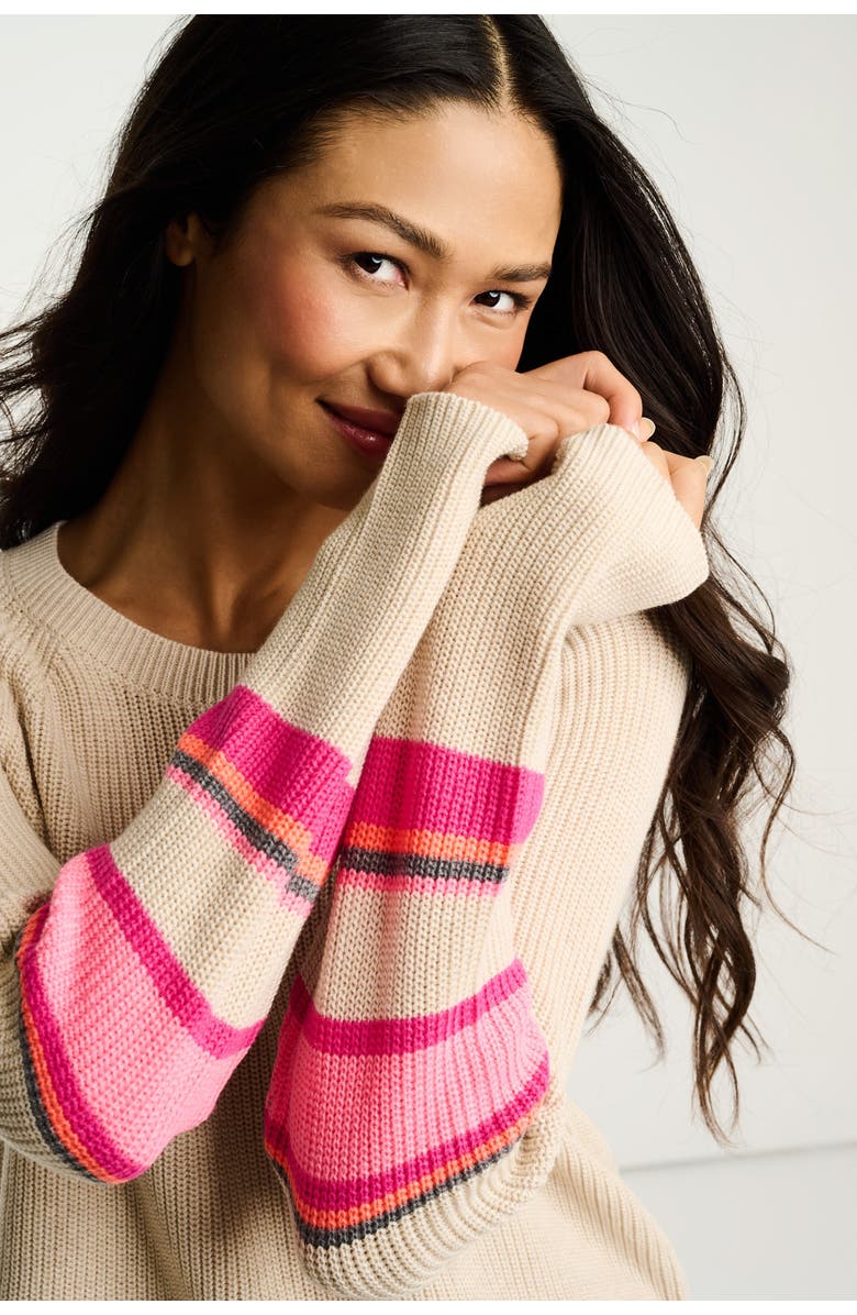 Lisa Todd Sun Shaker Cotton Sweater, Alternate, color, Almond